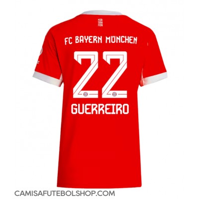 Camisa de time de futebol Bayern Munich Raphael Guerreiro #22 Replicas 1º Equipamento Feminina 2025-26 Manga Curta Camisa de time de futebol Bayern Munich Raphael Guerreiro #22 Replicas 1º Equipamento Feminina 2025-26 Manga Curta